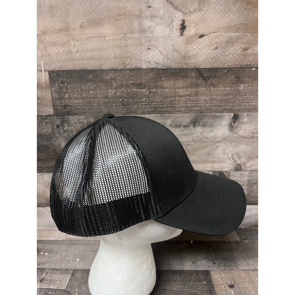 Haka Black Trucker Hat White Antler Logo Mesh Snapback Baseball Cap Mens OSFM - Picture 2 of 7